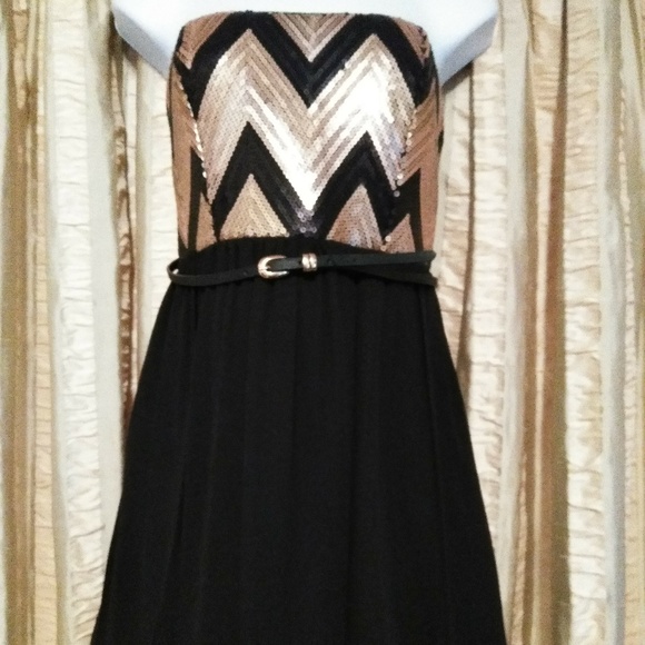 Takara Strapless Sequin Cocktail Dress - Picture 6 of 6